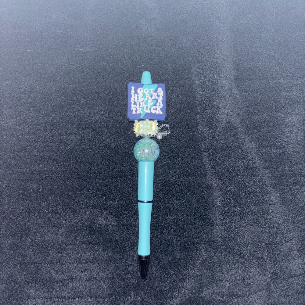 Blue Pen with Decorative Topper